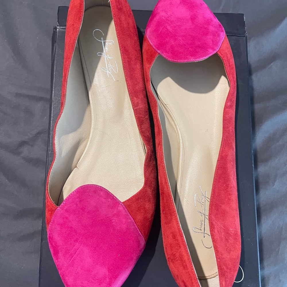 Shoes of Prey Red and Pink flats